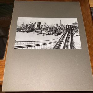 Vintage Manhattan View from Brooklyn Bridge New York American Architecture Photo